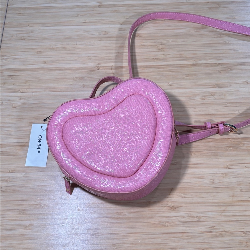 Pink Heart-Shaped Kidcore Crossbody Bag - Picture 1 of 6